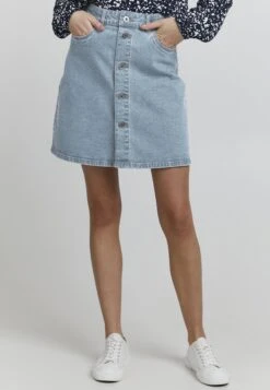 OXMO FRIGGA - Spódnica Trapezowa - Mid Blue Denim