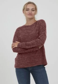 OXMO OXBENTA - Sweter - Chocolate Truffle Melange