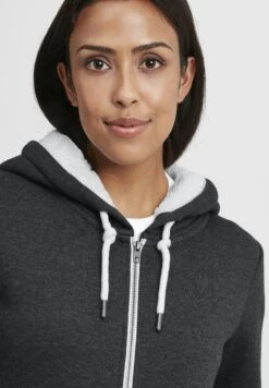 OXMO OXBINJA - Bluza Rozpinana - Dark Grey Melange -Oxmo 21cce73666ae49cc8cbc725c83976288