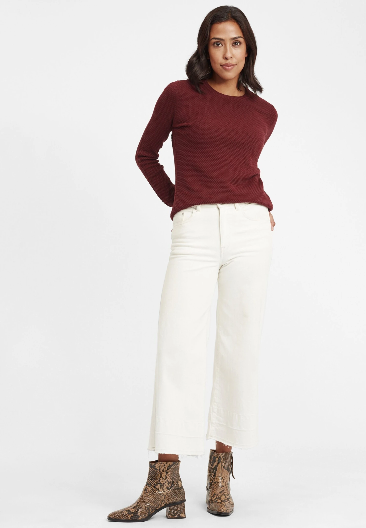 OXMO OXSARAH - Sweter - Wine Red 4 OXMO OXSARAH - Sweter - Wine Red - obrazek 2