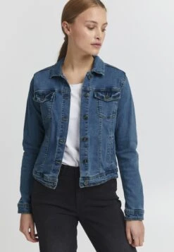 OXMO OXFRIA - Kurtka Jeansowa - Mid Blue Denim