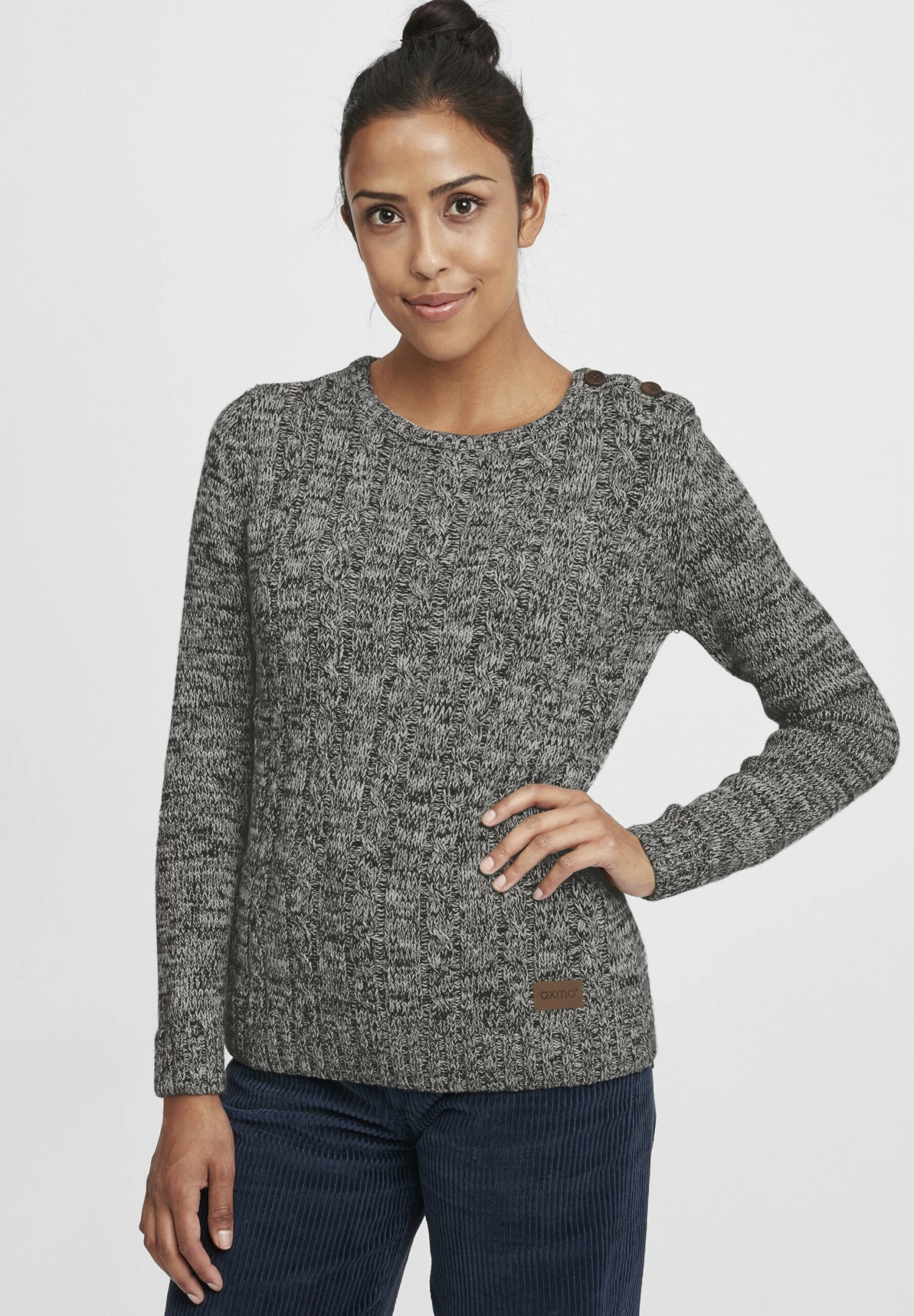 OXMO OXPHIA - Sweter - Dark Grey 3 OXMO OXPHIA - Sweter - Dark Grey
