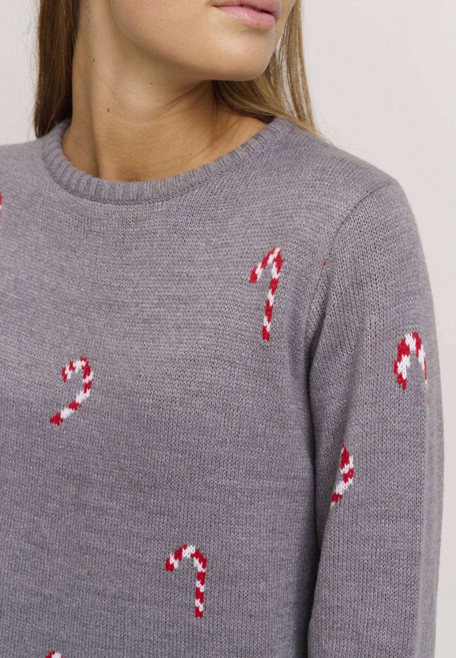 OXMO OXCHRISTEL - Sweter - Medium Grey Melange 6 OXMO OXCHRISTEL - Sweter - Medium Grey Melange - obrazek 4