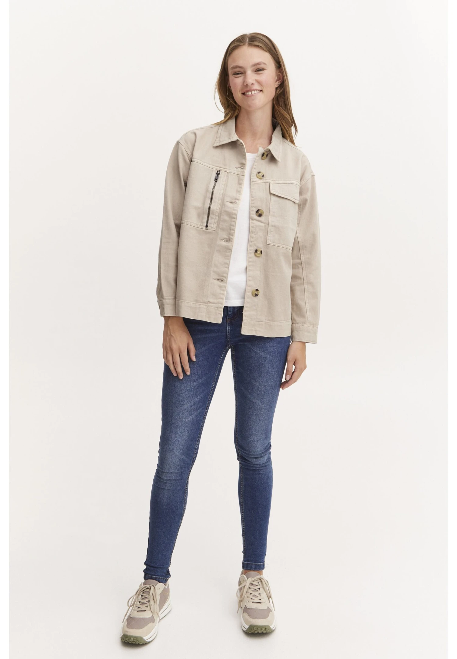 OXMO Kurtka Jeansowa - Cement 4 OXMO Kurtka Jeansowa - Cement - obrazek 2