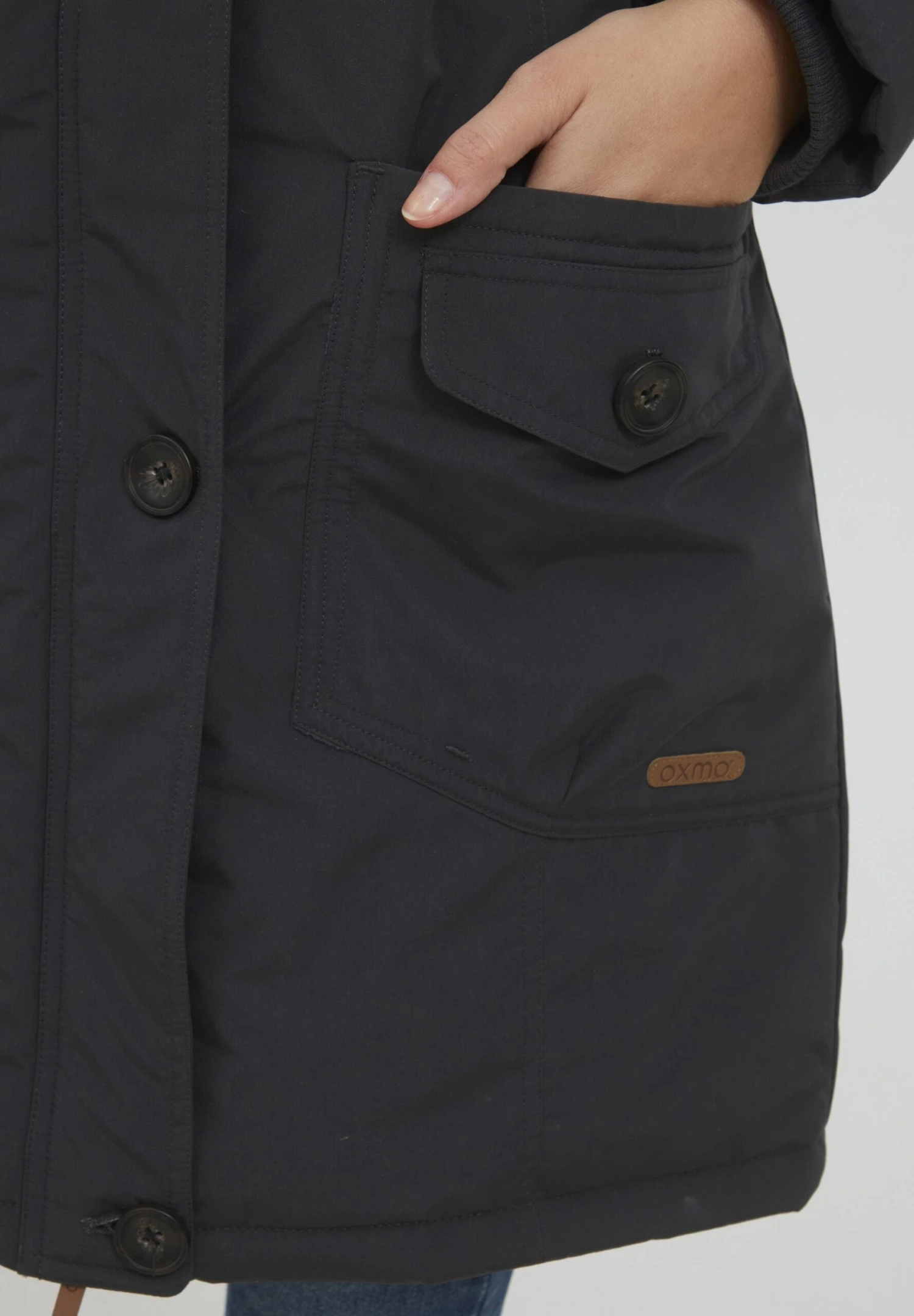 OXMO OXTALA - Płaszcz Zimowy - Phantom Grey 7 OXMO OXTALA - Płaszcz Zimowy - Phantom Grey - obrazek 5