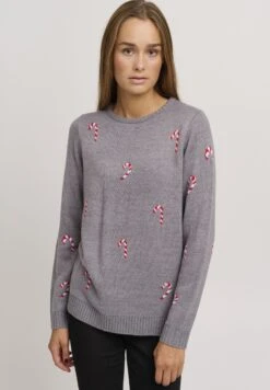 OXMO OXCHRISTEL - Sweter - Medium Grey Melange
