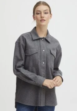 OXMO VALEN - Kardigan - Medium Grey Melange