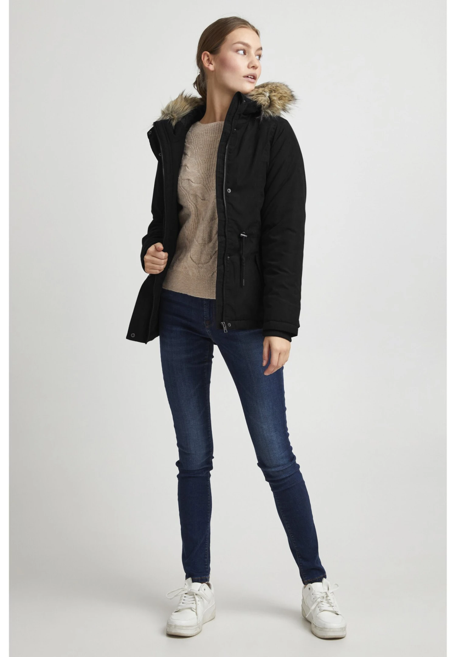 OXMO OXLONA - Płaszcz Zimowy - Black 4 OXMO OXLONA - Płaszcz Zimowy - Black - obrazek 2