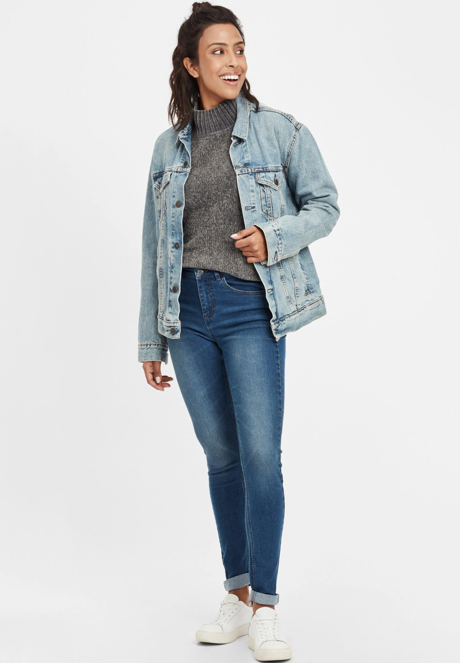 OXMO OXLENNA - Jeansy Relaxed Fit - Antique Blue 4 OXMO OXLENNA - Jeansy Relaxed Fit - Antique Blue - obrazek 2