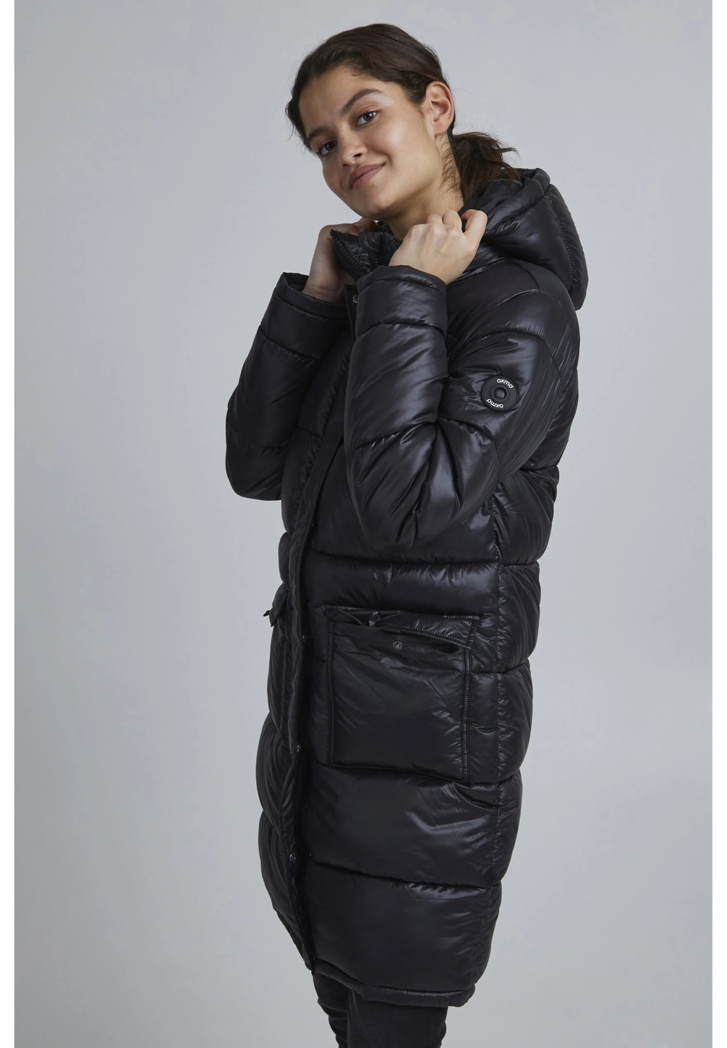 OXMO OXDAINA - Płaszcz Zimowy - Black 3 OXMO OXDAINA - Płaszcz Zimowy - Black