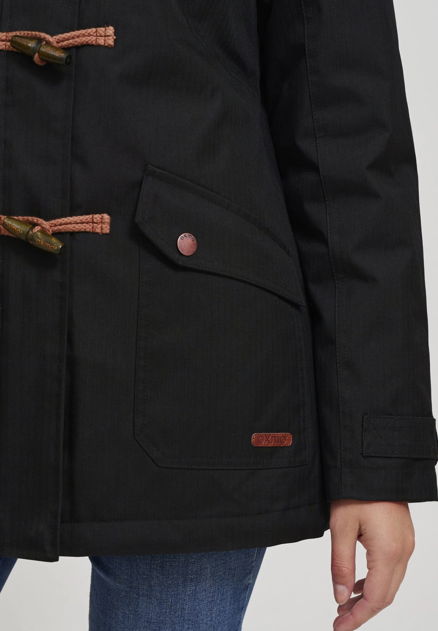 OXMO OXBROOKE - Płaszcz Zimowy - Black 7 OXMO OXBROOKE - Płaszcz Zimowy - Black - obrazek 5