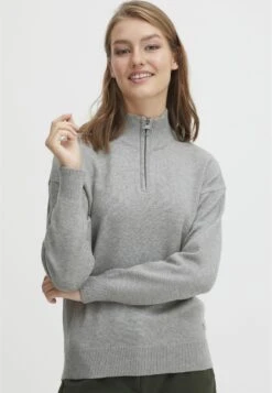 OXMO RITA - Sweter - Mid Grey Melange