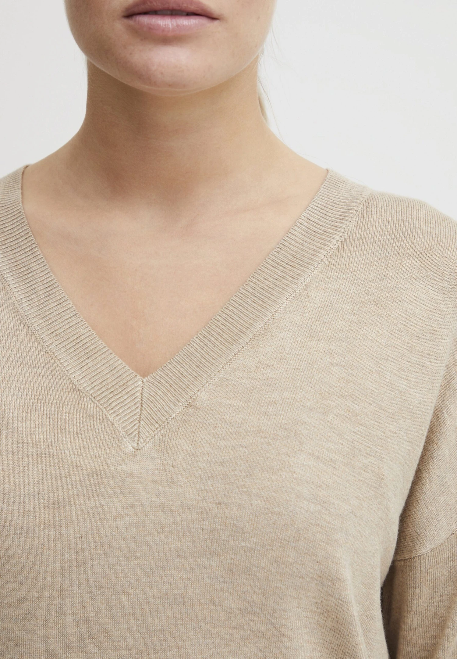 OXMO OXHELLE - Sweter - Cement Melange 6 OXMO OXHELLE - Sweter - Cement Melange - obrazek 4