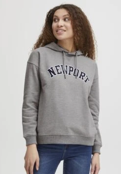 OXMO OXCOLISA - Bluza Z Kapturem - Medium Grey Melange