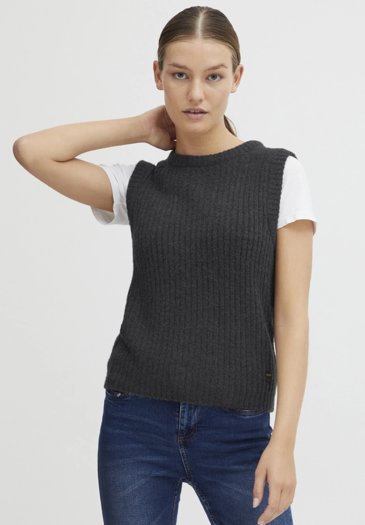 OXMO OXSALIS - Sweter - Blackened Pearl Melange 3 OXMO OXSALIS - Sweter - Blackened Pearl Melange