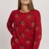 OXMO OXCHRISTEL - Sweter - Chinese Red -Oxmo e13cf3f6e4da4b47aeec930b3e4a471d
