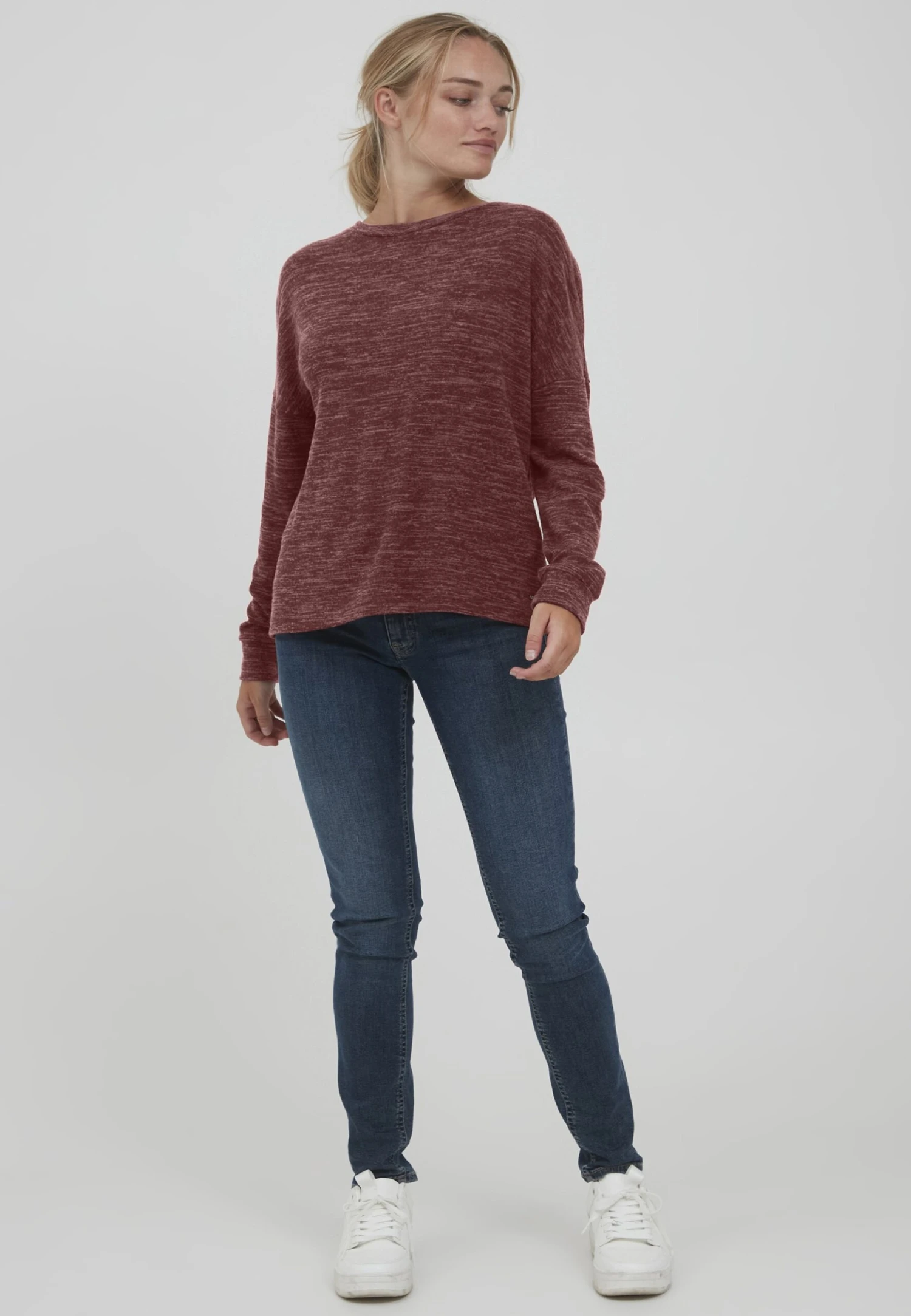 OXMO OXBENTA - Sweter - Chocolate Truffle Melange 4 OXMO OXBENTA - Sweter - Chocolate Truffle Melange - obrazek 2