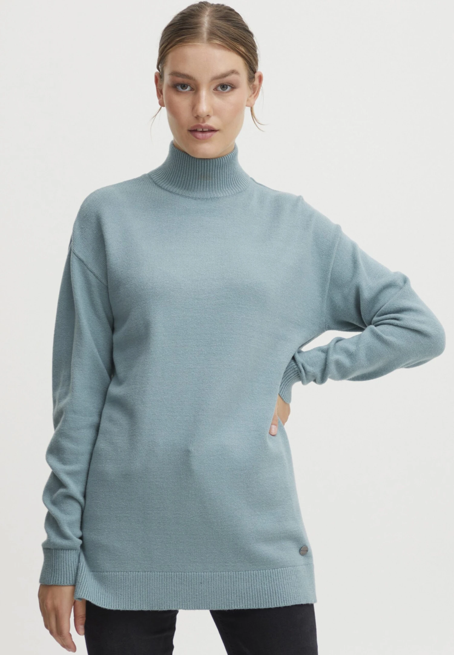 OXMO OXRATINA - Sweter - Smoke Blue Melange 3 OXMO OXRATINA - Sweter - Smoke Blue Melange