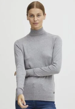 OXMO KATJA - Sweter - Mid Grey Melange